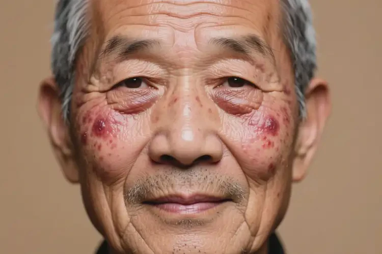 老年人臉上長濕疹不管它會自己自愈嗎(圖1)