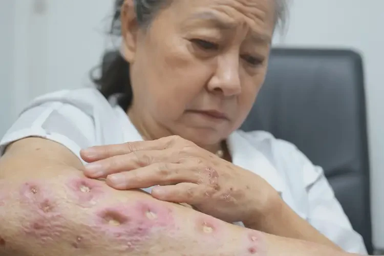 女人手臂容易長濕疹不管它會(huì)自己好嗎(圖4)