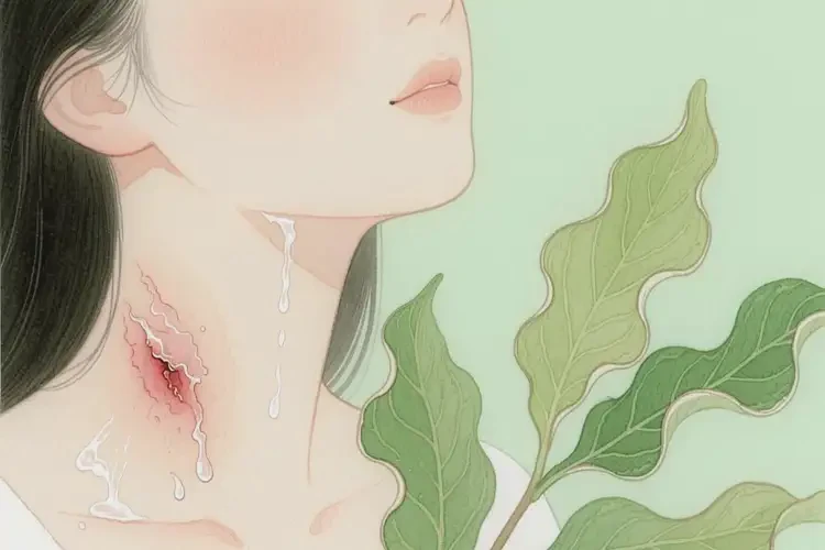 女性脖子上出濕疹不管它會(huì)自己自愈嗎(圖1)