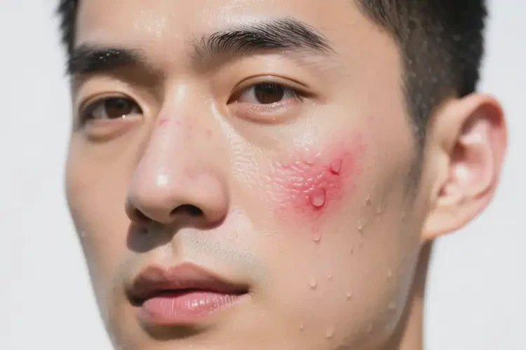 男人面部有濕疹能夠徹底治愈嗎(圖1)