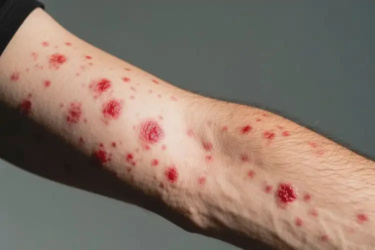 男人手臂出濕疹不管它會(huì)自己好嗎(圖4)