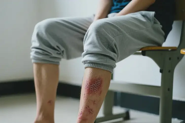 大學(xué)生小腿上有濕疹不管它會(huì)自己痊愈嗎(圖2)