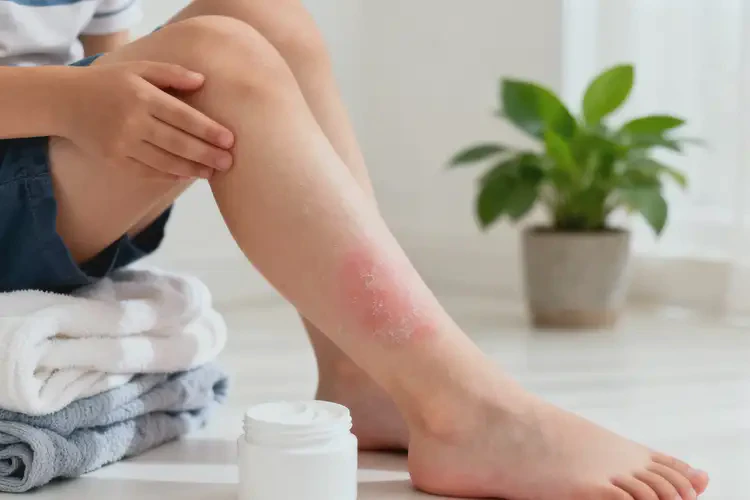 小學(xué)生小腿長濕疹不管它會自己痊愈嗎(圖1)