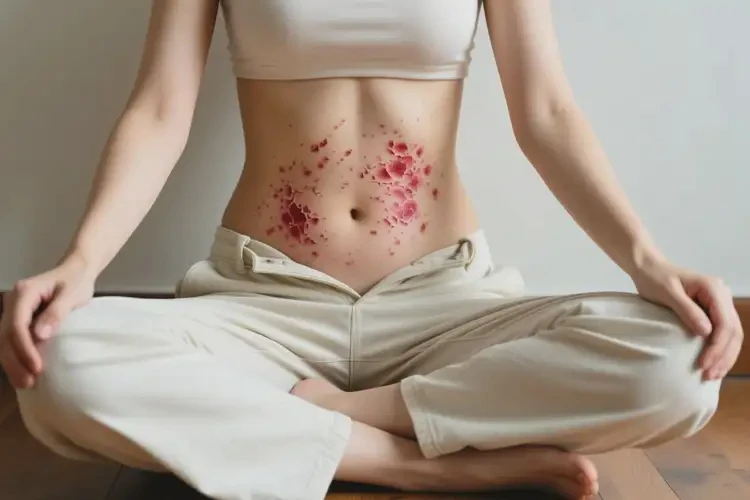 女人肚子上出現(xiàn)濕疹能不能徹底自愈(圖1)