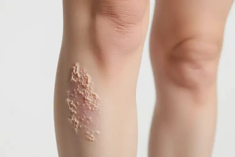 女人小腿有湿疹不管它会自己好吗(图1)