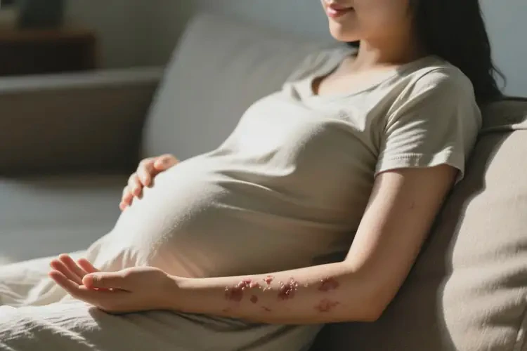 產(chǎn)婦手臂上出濕疹不管它會(huì)自己自愈嗎(圖3)