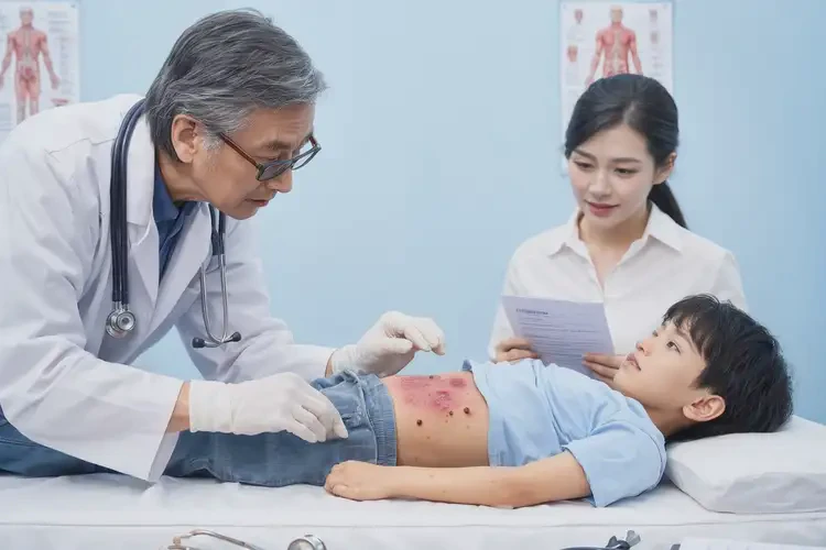 少兒肚子上出現(xiàn)濕疹不管它會(huì)自己痊愈嗎(圖2)