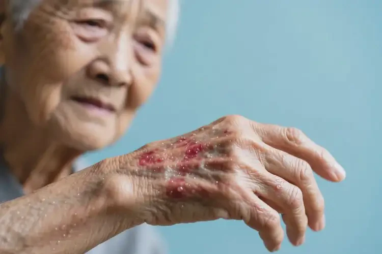 高齡老人身上出現(xiàn)濕疹不管它會(huì)自己痊愈嗎(圖1)