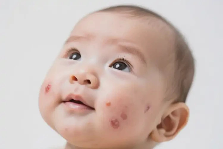 新生兒面部偶爾起濕疹不管它會(huì)自己痊愈嗎(圖1)