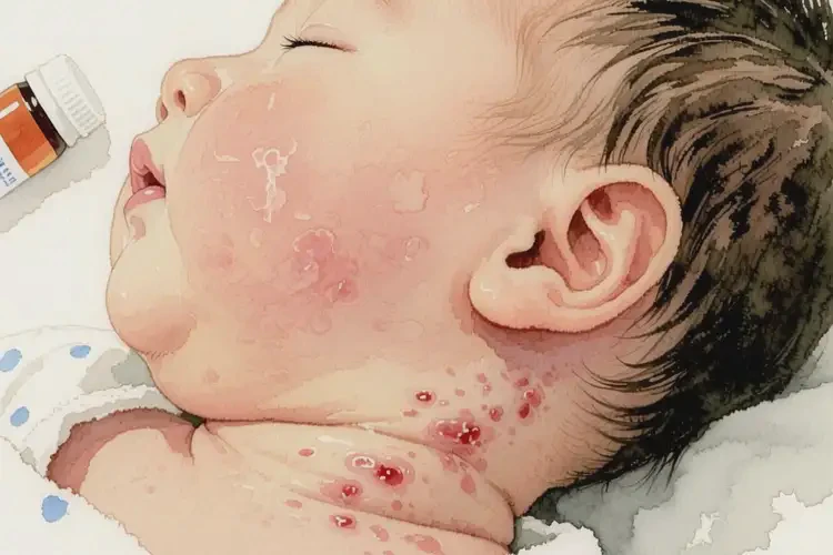 嬰兒脖子出濕疹不管它會(huì)自己自愈嗎(圖1)