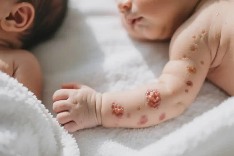 新生兒手臂經(jīng)常起濕疹不管它會自己痊愈嗎(圖2)