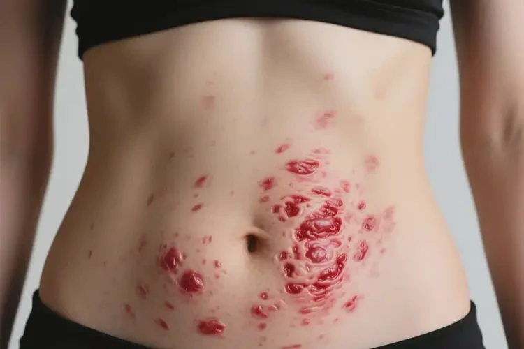 女人肚子上起濕疹可不可以徹底自愈(圖1)