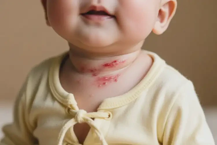 寶寶脖子有濕疹不管它會(huì)自己好嗎(圖1)