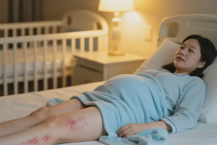 產(chǎn)婦大腿上偶爾起濕疹不管它會(huì)自己好嗎(圖1)