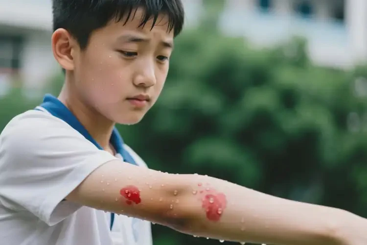 中学生手臂出湿疹不管它会自己好吗(图1)