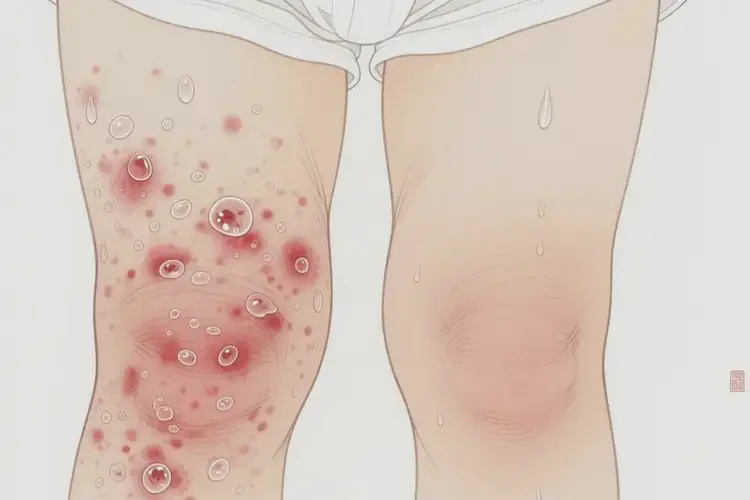 少兒大腿上偶爾起濕疹不管它會自己痊愈嗎(圖1)