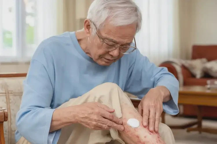 高齡老人小腿上起濕疹不管它會自己自愈嗎(圖2)