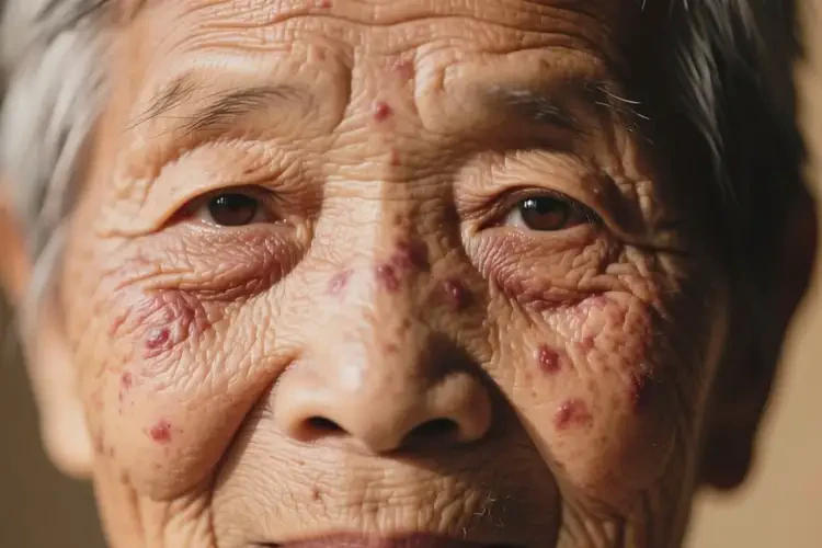 老年人面部出濕疹不管它會自己好嗎(圖1)