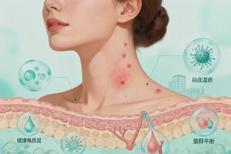 女生脖子上有濕疹不管它會自己自愈嗎(圖4)