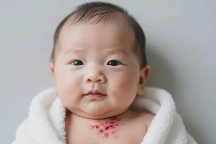 寶寶脖子有濕疹不管它會(huì)自己好嗎(圖2)