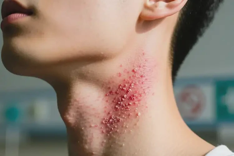 男生脖子上偶尔长湿疹不管它会自己好吗(图4)