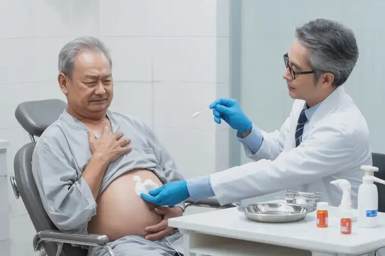 老人肚子上出濕疹不管它會(huì)自己自愈嗎(圖3)