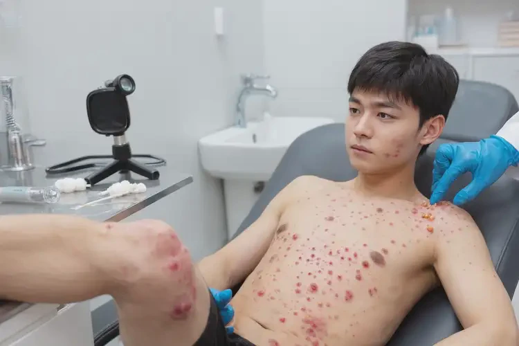 男生小腿上經(jīng)常起濕疹不管它會(huì)自己自愈嗎(圖4)