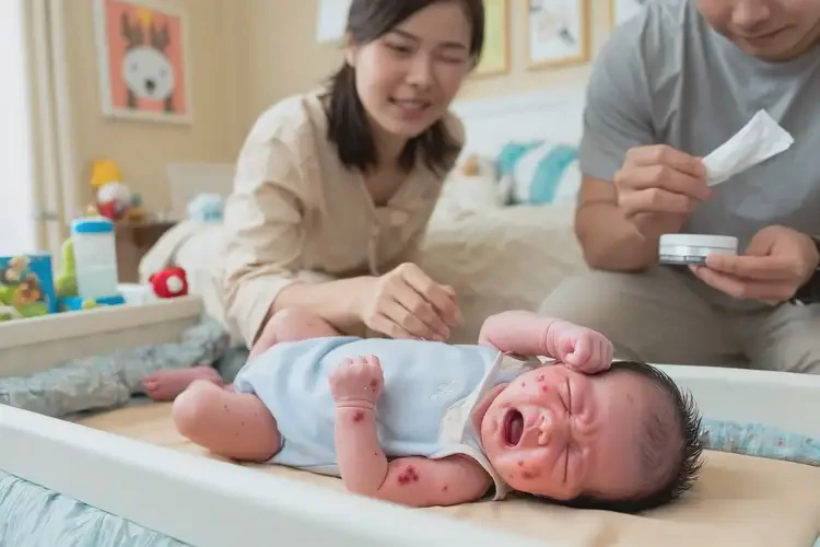 新生兒肚子上長濕疹不管它會自己自愈嗎(圖1)