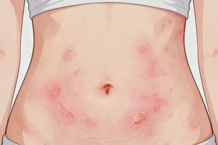 女生肚子出現(xiàn)濕疹不管它會自己痊愈嗎(圖2)