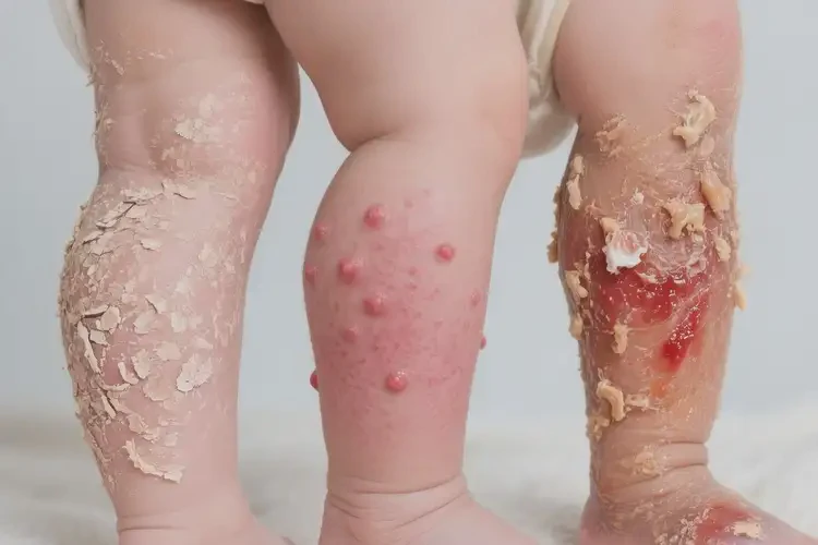 新生兒小腿容易長濕疹能夠徹底治愈嗎(圖1)