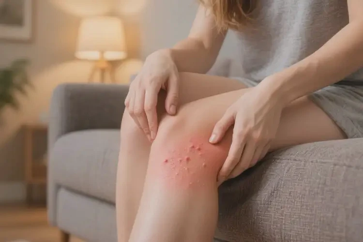 女性大腿上出現(xiàn)濕疹不管它會自己痊愈嗎(圖4)