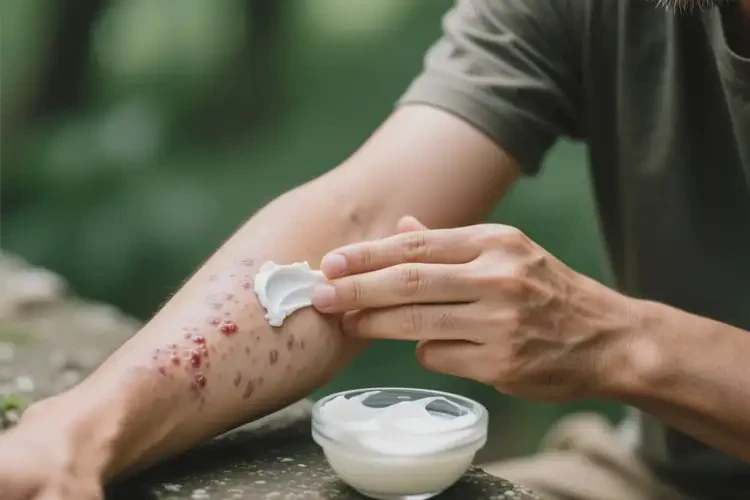 男人手臂出濕疹不管它會(huì)自己好嗎(圖1)