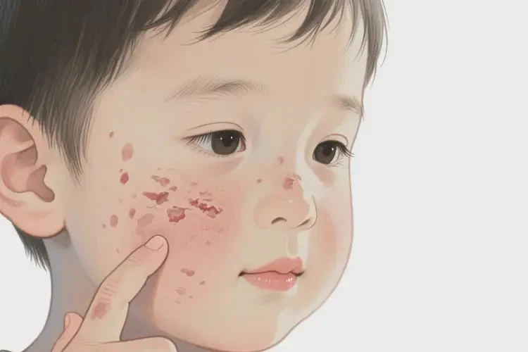 孩子脸上出现湿疹不管它会自己自愈吗(图2)
