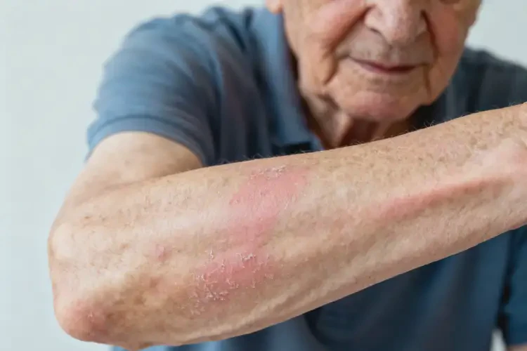 高齡老人手臂上經(jīng)常長濕疹能徹底自愈嗎(圖1)