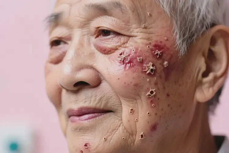 老人臉上起濕疹不管它會(huì)自己自愈嗎(圖1)