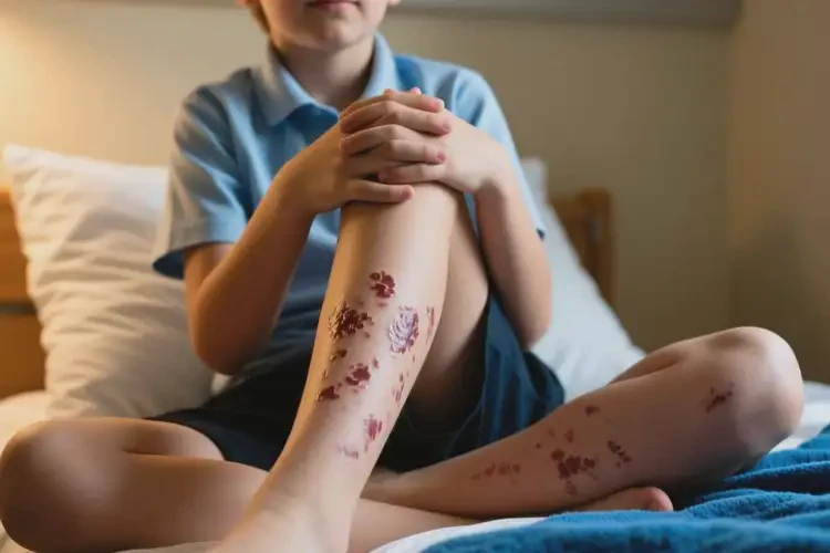 中學(xué)生大腿長濕疹不管它會自己自愈嗎(圖1)