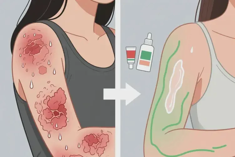 女人手臂有濕疹不管它會自己自愈嗎(圖1)