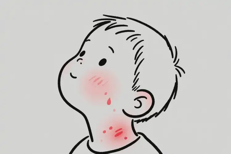 少兒脖子上偶爾長濕疹不管它會自己自愈嗎(圖1)