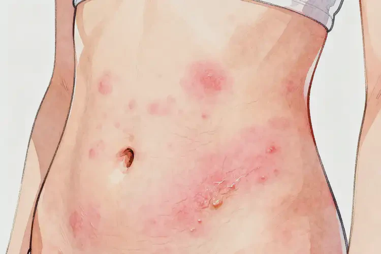 女生肚子出現(xiàn)濕疹不管它會自己痊愈嗎(圖3)