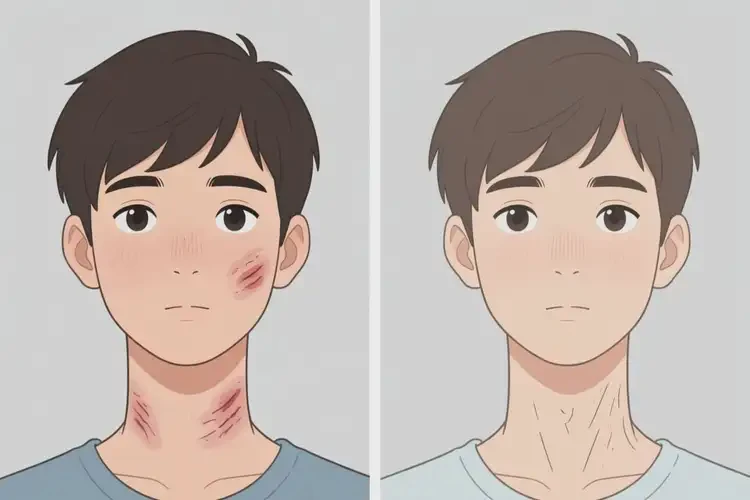 中學(xué)生脖子出現(xiàn)濕疹不管它會自己自愈嗎(圖1)