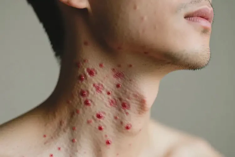 男生脖子上偶尔长湿疹不管它会自己好吗(图3)