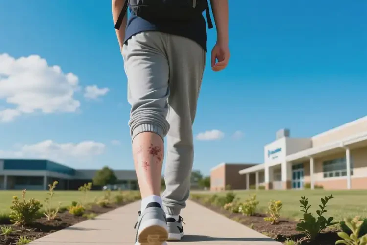 中學生小腿上容易起濕疹不管它會自己痊愈嗎(圖1)