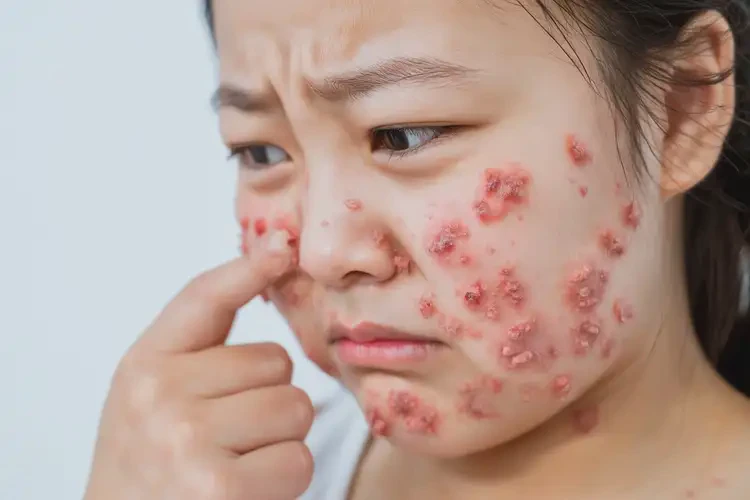 產(chǎn)婦臉上出現(xiàn)濕疹不管它會自己好嗎(圖4)