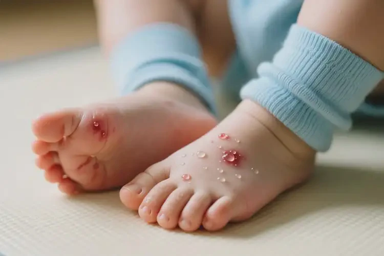 小孩腳上有濕疹不管它會(huì)自己自愈嗎(圖1)