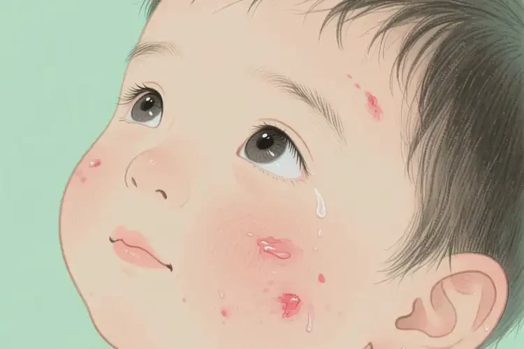 孩子臉上偶爾起濕疹不管它會(huì)自己自愈嗎(圖1)