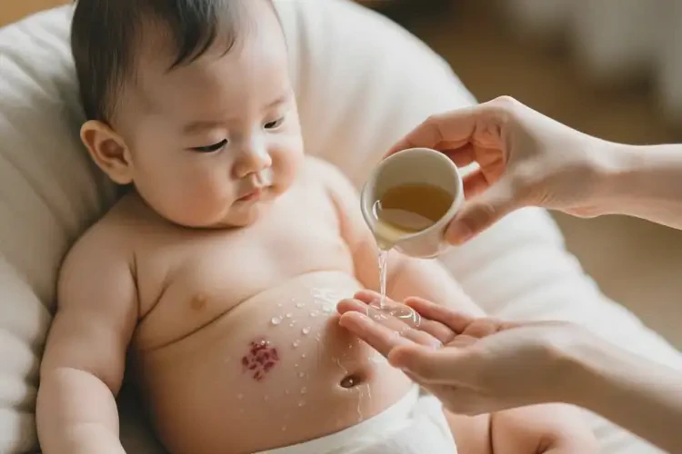 嬰兒肚子上偶爾起濕疹不管它會自己好嗎(圖1)