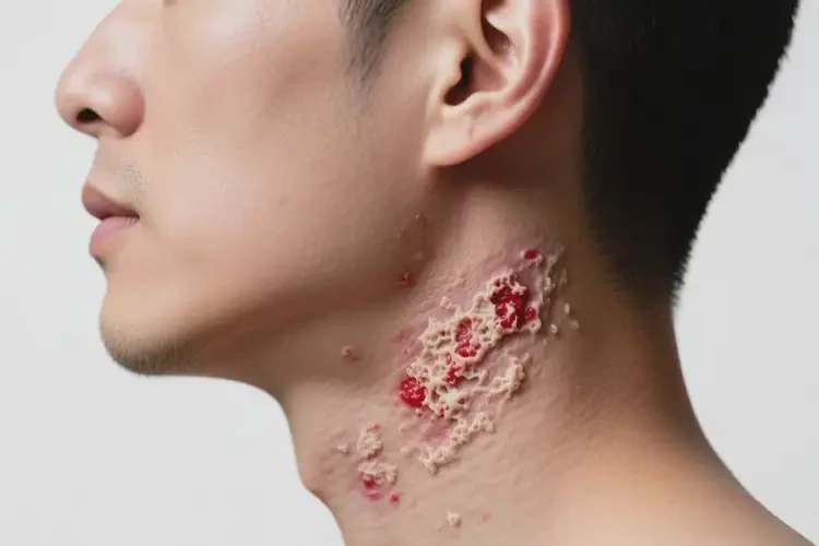 男生脖子上出現(xiàn)濕疹可以徹底自愈嗎(圖1)