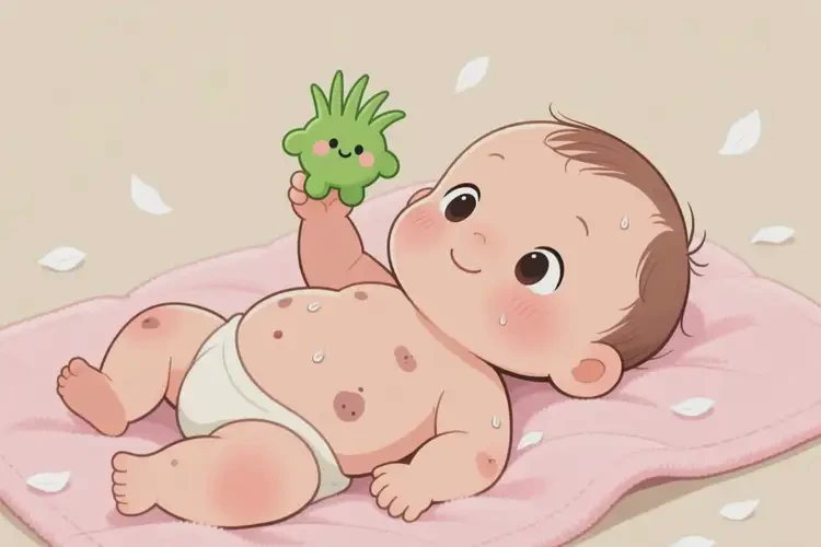 寶寶肚子容易起濕疹不管它會(huì)自己好嗎(圖2)