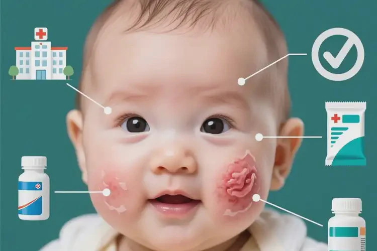 寶寶面部有濕疹不管它會(huì)自己自愈嗎(圖1)