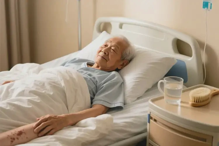 高龄老人小腿上偶尔长湿疹可不可以彻底自愈(图1)